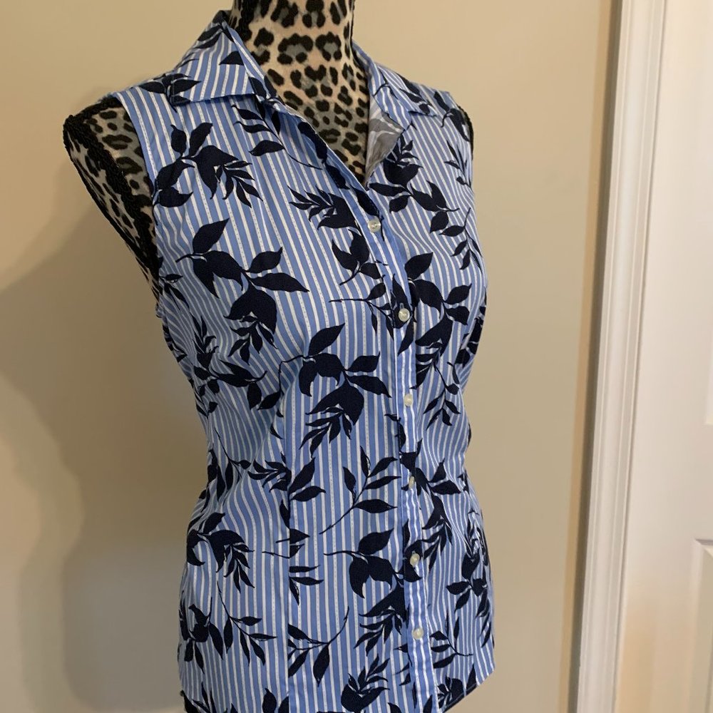 Charter Club Button-Down Sleeveless Blouse.